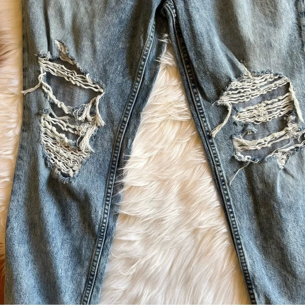 Women’s Aero Distressed High Rise  Mom Jeans Size 12